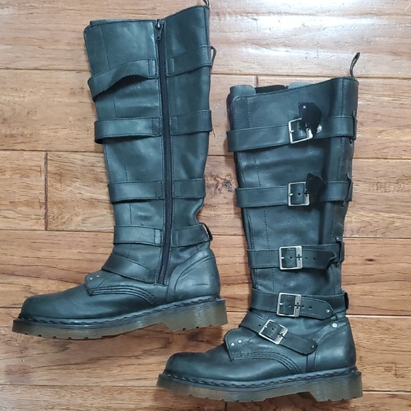 Bottes Dr. Martens Phina Walking Dead - Modèle Années 90, Taille 37 (6 US), 4 Boucles, Noires, Occasion Très Bon état